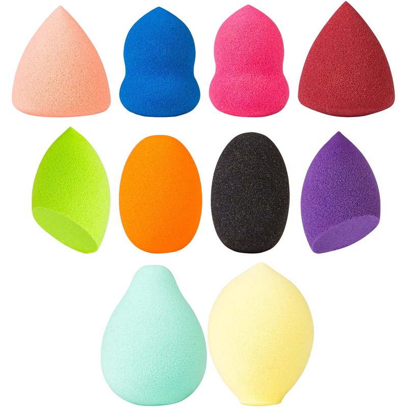 SHANY Pretty & Precise Mini Makeup Blender Puff Set - Premium Latex-Free Makeup Blender Beauty Sponges For Foundation and Blending - Set of 10