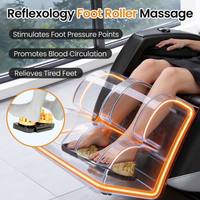 GOLD TIME Massage Chair Full Body, Zero Gravity Massage Recliner with Deep Kneading Shiatsu Massage, Foot Roller Reflexology, 14 Airbags, Heat Therapy, Bluetooth Speaker, Adjustable Leg Rest