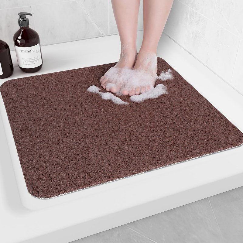 Hargiis Non-Slip Bathtub Mat, Anti Slip Shower Mat, Fast Drying Bathtub Mats, Foot Scrubber Mat, Anti Slip Mat for Tub, Floor, Bathroom, Kitchen, Home, Hotel (Brown 24"×16")