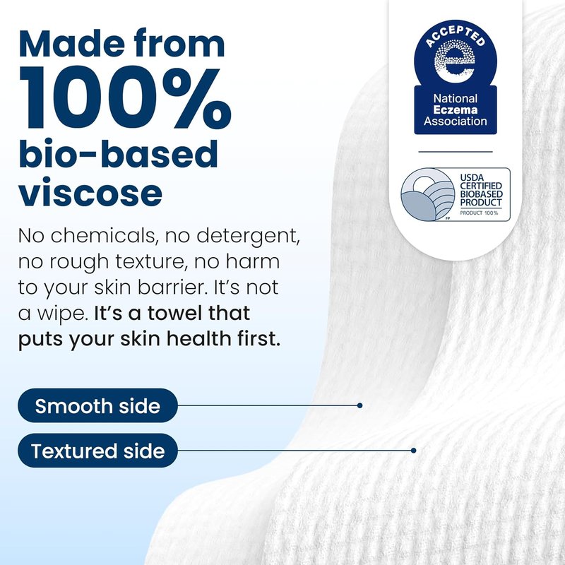 Clean Skin Club Clean Towels XL® - 100% Biobased Disposable Face Towels | Ultra Soft, Eczema Approved, 200 Ct Total