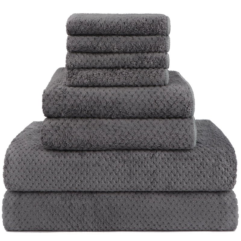 HOMEXCEL 8 Piece Bath Towel Set, Microfiber Bathroom Towel - 2 Bath Towels, 2 Hand Towels, and 4 Wash Cloths, Super Soft, Highly Absorbent Towels for Bathroom, Gym, Hotel, and Spa (Grey)