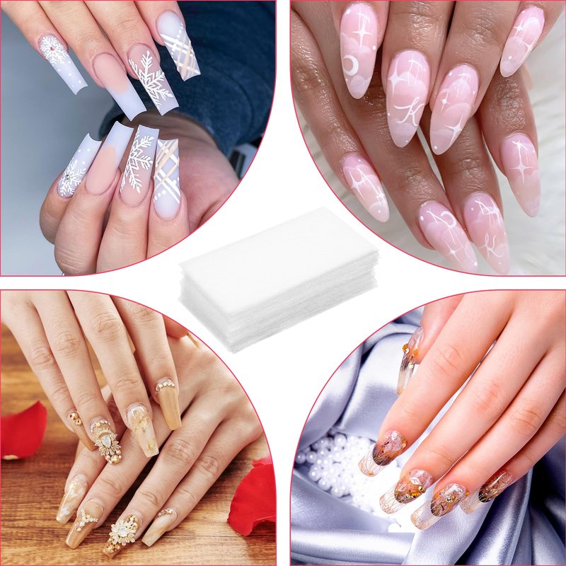 200 Pcs Silk Nail Wraps Extensions Fiberglass Nail Silk Wrap Art Extension Protector Nails Repair Kit for Split Broken Natural Nails Ideal for Home and Salon Use