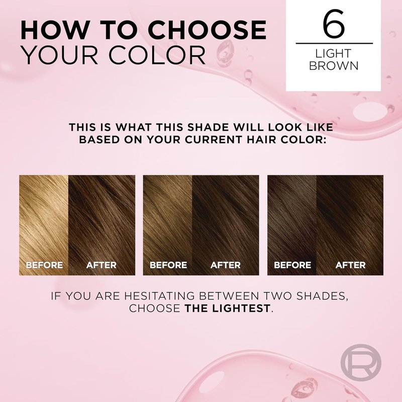 L'Oreal Paris Hair Dye - Excellence Crème for 100% Gray Coverage | 6 Light Brown, 2 Kits
