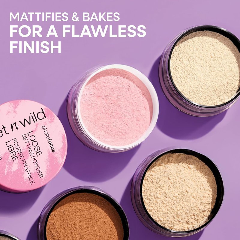 Photo Focus Loose Baking Setting Powder | Highlighter for Fair to Medium & Tan Skin Tones - Translucent Finish
