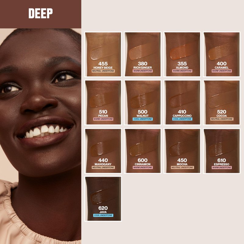 Revlon Liquid Foundation, ColorStay Face Makeup for Combination & Oily Skin, SPF 15, Medium-Full Coverage with Matte Finish, Cappuccino (410), 1.0 Oz