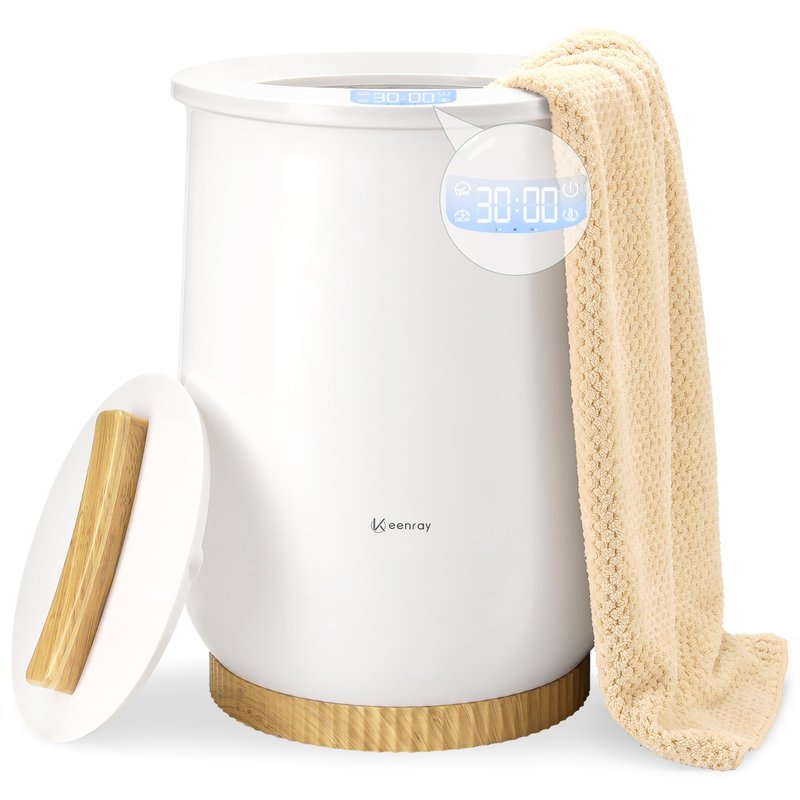 Keenray Towel Warmer, Large Towel Warmers for Bathroom with 4 Heat Timer and Up to 24 Hour Delay Timer, Luxury Towel Warmer Bucket, Towel Heater for Oversize Bathrobes Blankets, Upgraded CL1Plus