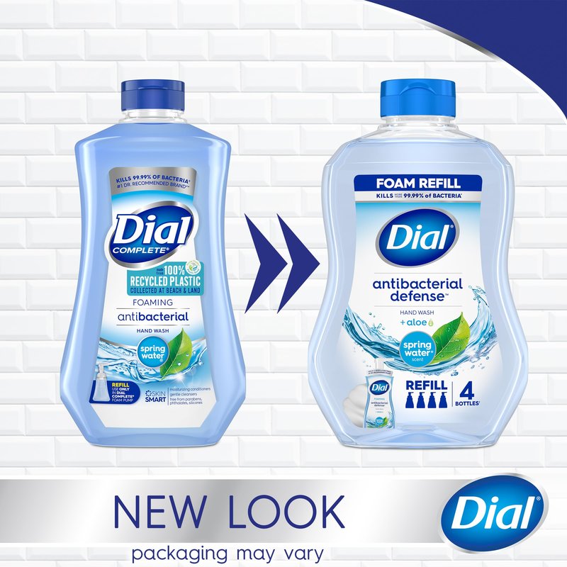 Dial Antibacterial Foaming Hand Wash Refill, Spring Water, 30 Ounce