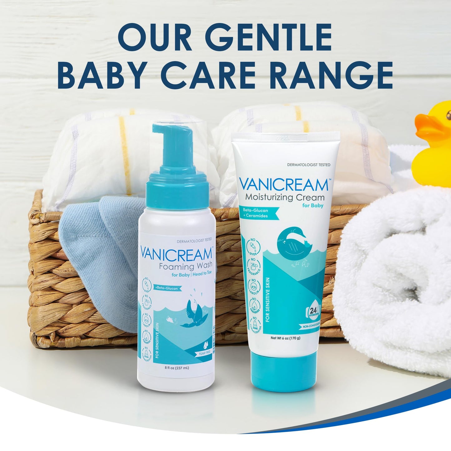 Vanicream Foaming Wash for Baby, 8 Oz, Gentle Cleanse and Moisture, Tear-Free Baby Shampoo and Body Wash with Beta-Glucan, Formulated without Common Irritants for Sensitive Skin, All Ages