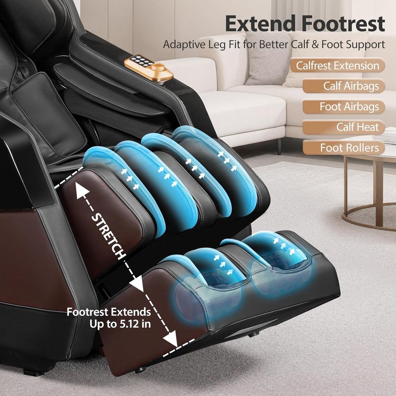 Full Body 4D Zero Gravity Massage Chair - Shiatsu Recliner with Lumbar Heat, 57.1" SL-Track, AI Voice, Bluetooth, 40 Airbags