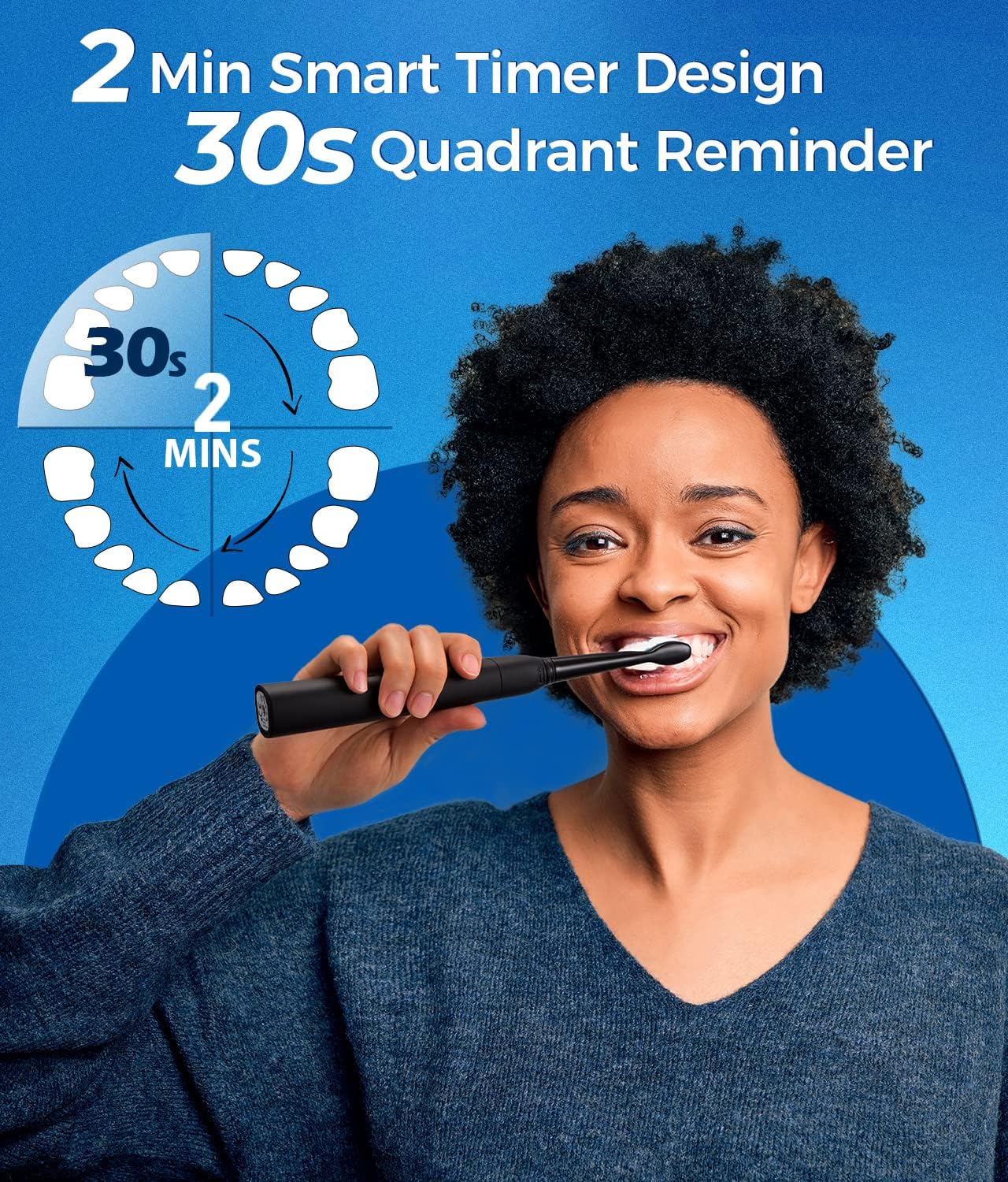 TEETHEORY Sonic Electric Toothbrush for Adults - 8 Brush Heads, 40000 VPM Deep Clean, 5 Modes, Rechargeable