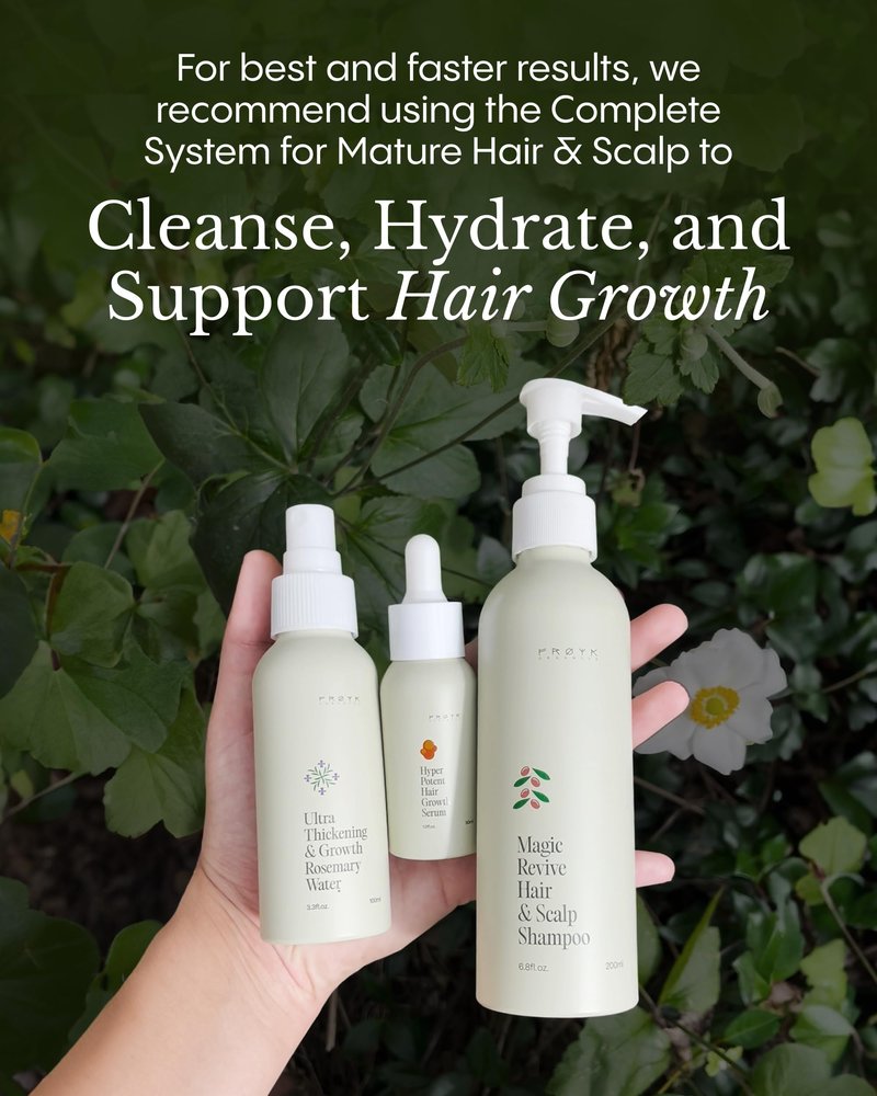 FRØYA Organics Magic Revive Hair & Scalp Shampoo | With Rosemary Oil to Promote Growth and Nourishing Jojoba & Argan Oil for Healthy Scalp | Gentle Plant-Based Cleansing Formula (200 ml)