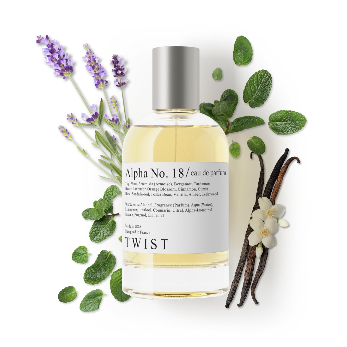 Twist Alpha No. 18 - Eau De Parfum Inspired by J.P Gaultier's Le Male, Long Lasting Perfume For Men, Paraben Free, Vegan, Clean Ingredients, Fragrance Spray 100 ml | 3.4 fl. oz.