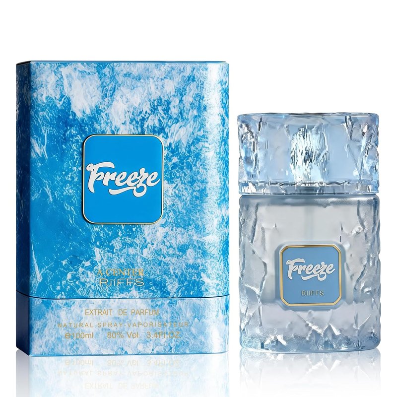 A CENTER Freeze Men's Cologne - 100ml Fresh Icy Woody Eau de Parfum with Bergamot & Spearmint