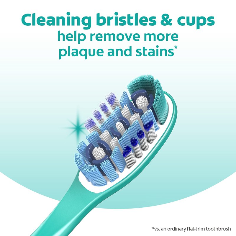 Colgate 360 Whole Mouth Toothbrush, Adult Toothbrushes Medium Bristles, Helps Remove Bad Breath Bacteria and Plaque, Medium Toothbrush Pack, Includes Cheek and Tongue Cleaner, 4 Pack