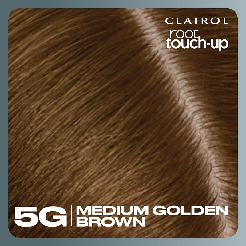 Clairol Root Touch-Up Permanent Hair Dye - 5G Medium Golden Brown | 100% Gray Coverage & Easy Brush Application | Pack of 2