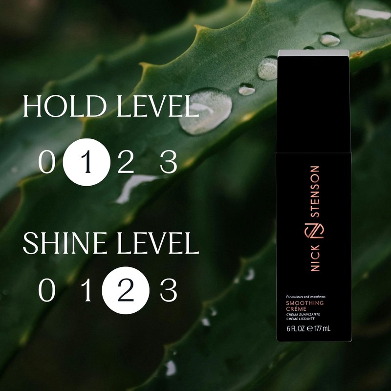 Nick Stenson Smoothing Créme, Moisturizing Anti-Humidity Hair Cream for Frizz Control & Shine - Repairs, Smooths, Strengthens & Maintains Shine for 2-3 Days, Color-Safe Vegan - 6 oz