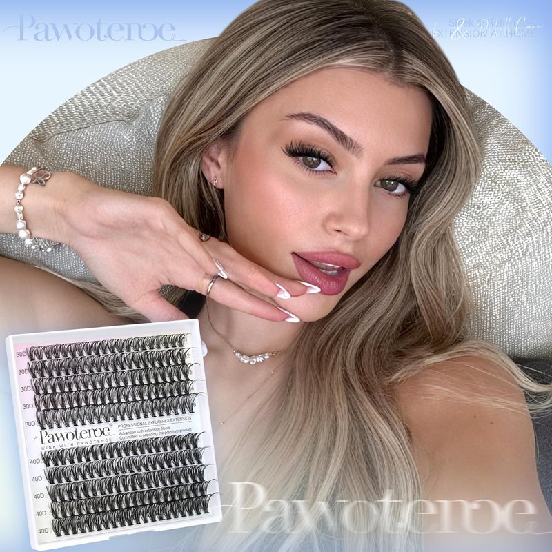 Pawotence Lash Clusters - 200pcs Individual Eyelash Extensions | 30D & 40D, 11-16mm for Self Application