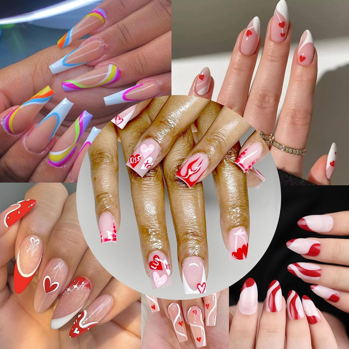 Skiennix Nail Stamping Plates - Geometric Wave & Floral Designs | 2-Piece Stainless Steel Set 14.5×9.5cm