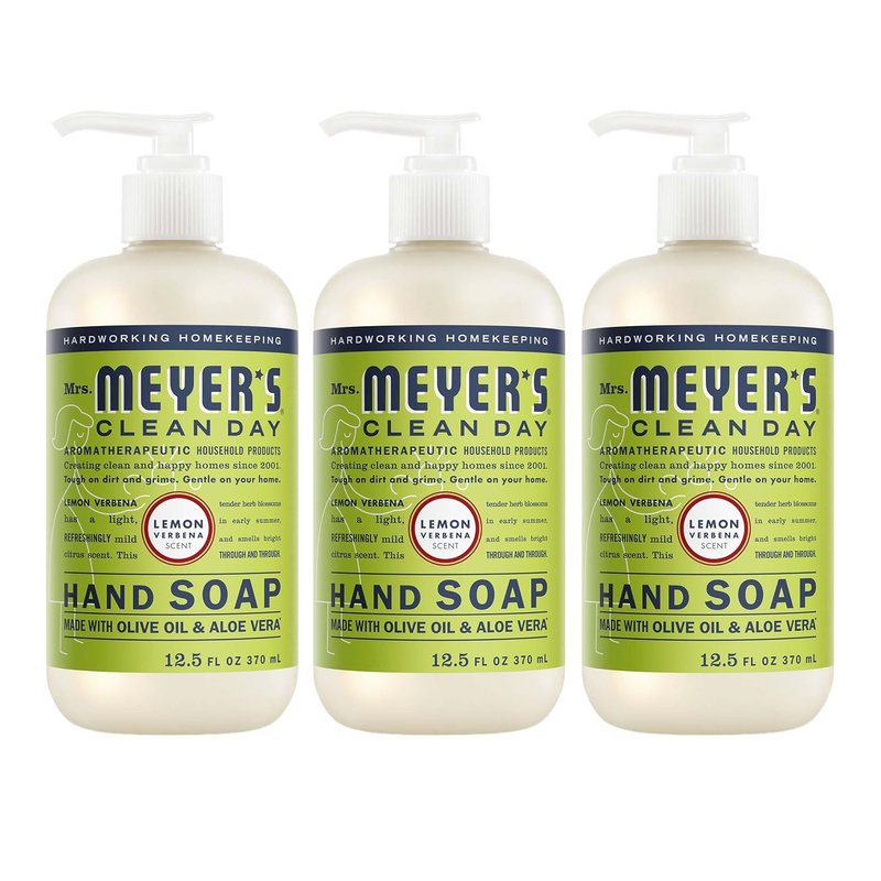 MRS. MEYER'S CLEAN DAY Hand Soap - Lemon Verbena Scent, 12.5 Fl Oz Bottle | 3 Pack
