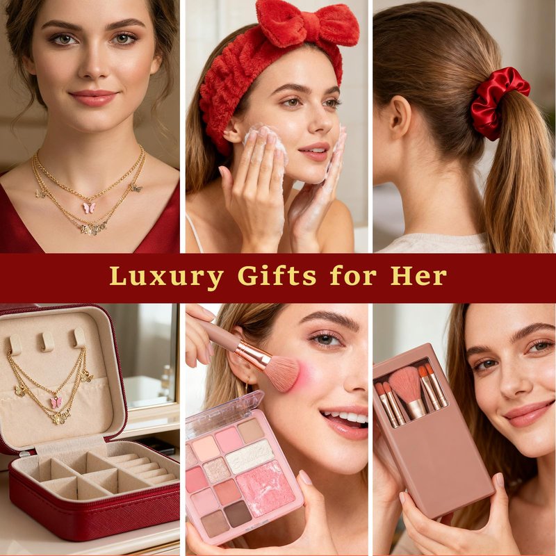 Bath and Body Gift Basket Set Mothers Day, 16 Pcs Luxury Rose & Vanilla Scent Spa Gift Basket Set for Women, Watermelon Body Scrub, Perfect Bath & Body Gift Set, Home Spa Bath Pamper Gifts Teens