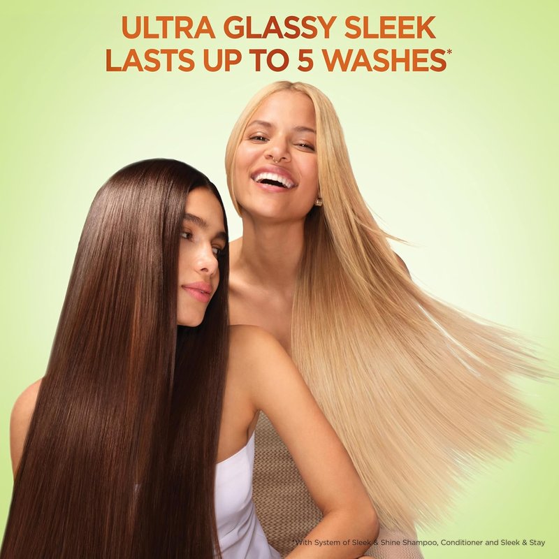 Garnier Fructis Sleek & Shine Shampoo Set - Frizz Control with Plant Keratin & Argan Oil | 3 Items