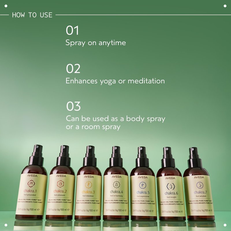 Aveda Chakra 6 Balancing Pure-Fume Mist: Intuition | Body & Room Spray | Balances Intuition Chakra | With Certified Organic Petitgrain, Orange, Geranium, 3.4 Fl Oz