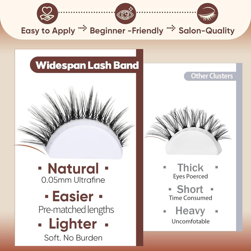 Manga Lash Clusters Spiky Eyelash Clusters Wispy Individual Lashes Extension 160pcs DIY Cluster Eyelash Extensions 10-16mm D Curly Natural Individual Cluster Lashes by TOOCHUNAG