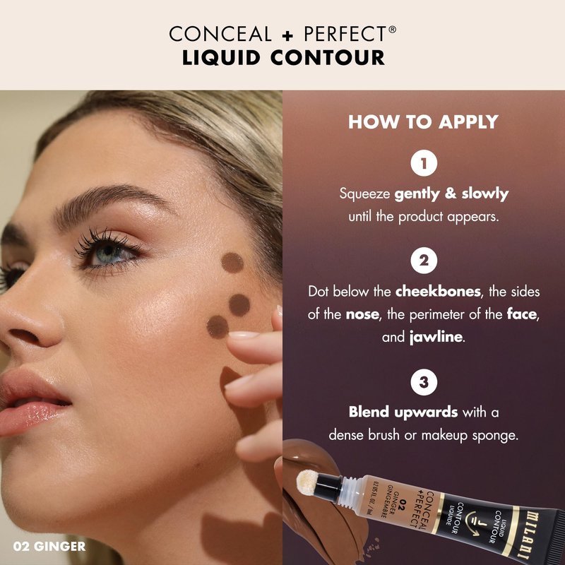 Milani Conceal + Perfect Liquid Contour for Added Definition, Face Lift Collection - Ginger
