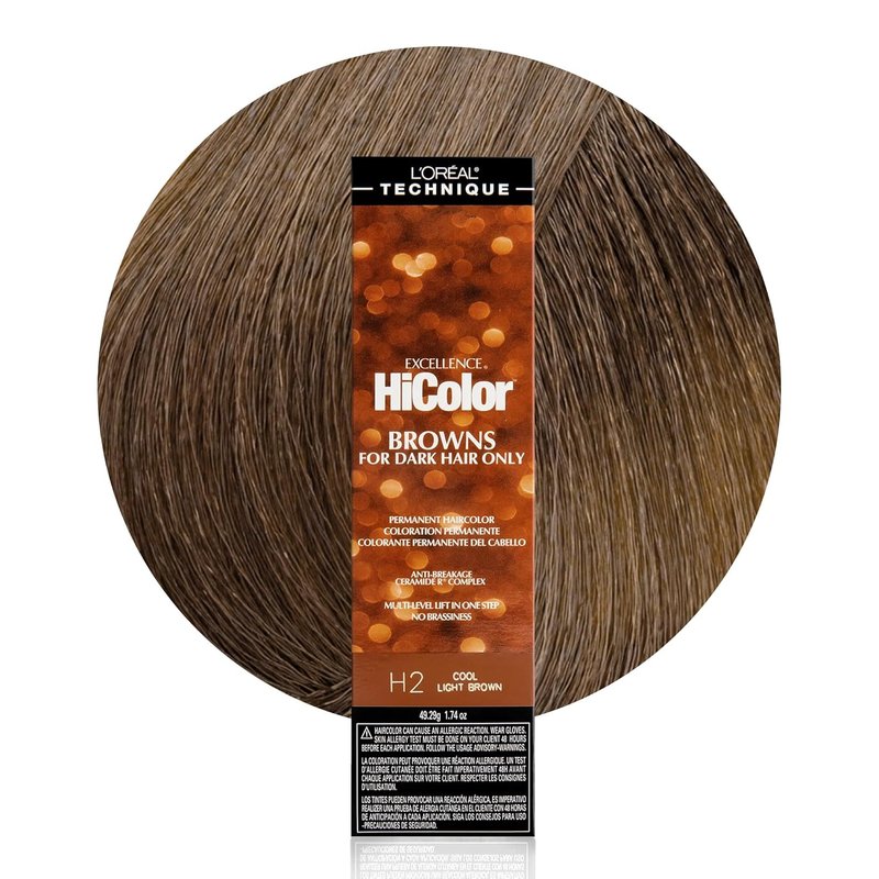 L'Oréal Technique HiColor Permanent Hair Color - Rich Browns & Blondes, One-Step Dark Hair Lift, No Brassiness