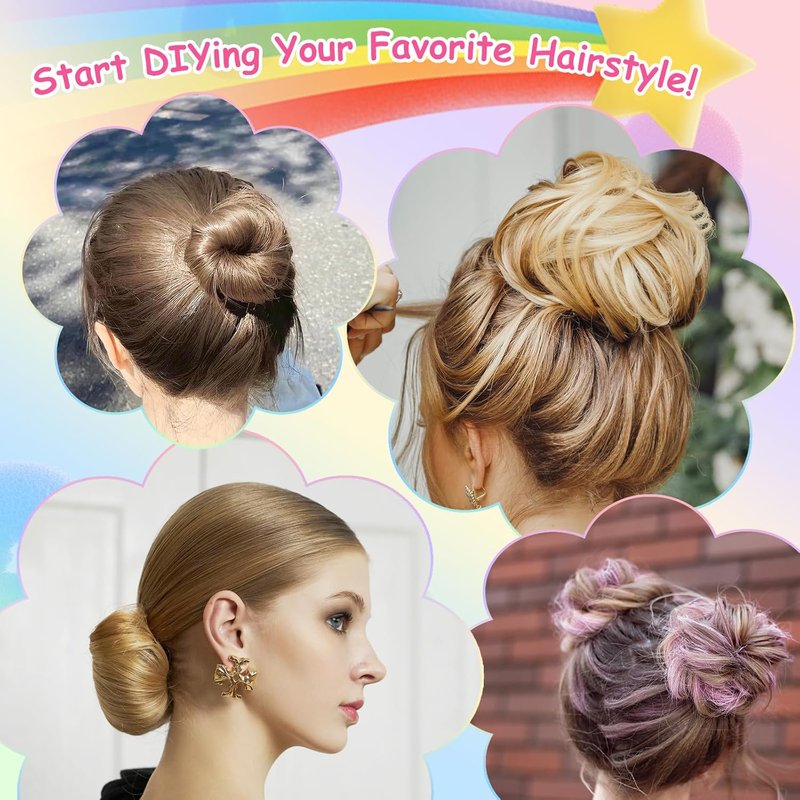 Hair Bun Maker for Kids - 2 Inch Extra Small Chignon Sock Forms | 6 PCS Bun Accessories for Teen Girls