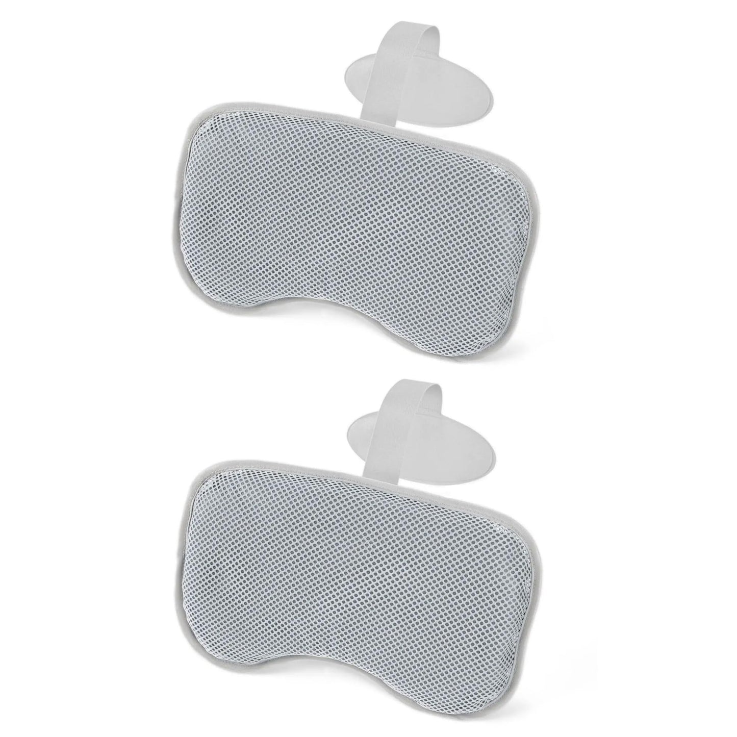 SaluSpa Padded Spa Pillows (2-Pack), Grey | Ergonomic Head & Neck Support for Hot Tubs and Bathtubs | Adjustable Strap with Balance Weight | Compatible with All SaluSpa Models