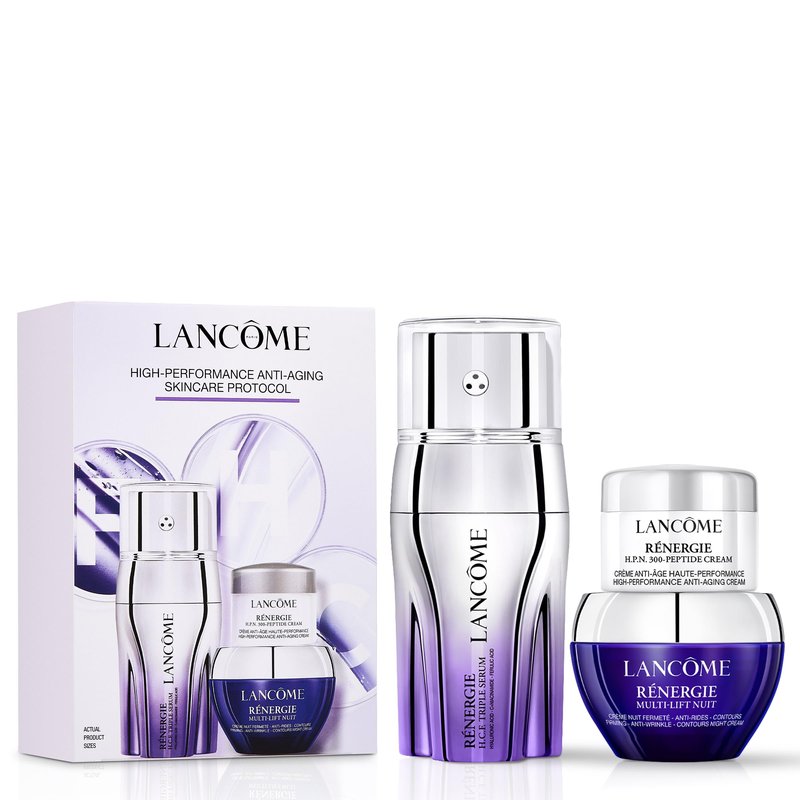 Lancôme Rénergie Discovery Gift Set – Limited Edition – Full-Size H.C.F. Triple Serum 0.7 fl oz, H.P.N. 300-Peptide Cream 0.17 fl. oz, Night Cream 0.5 fl oz – Hyaluronic Acid, Vitamin C, Ferulic Acid
