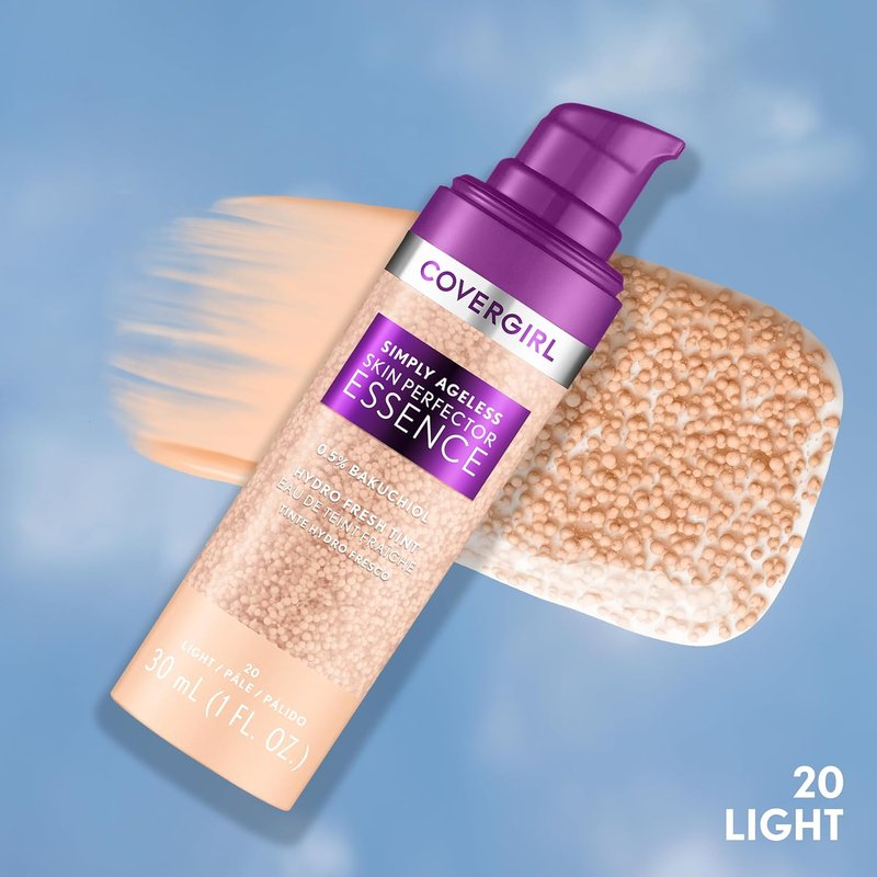 Covergirl Simply Ageless Foundation - Tinted Skincare Makeup Hybrid, Sheer Tint, Radiant Finish | 1.0oz, 20 Light