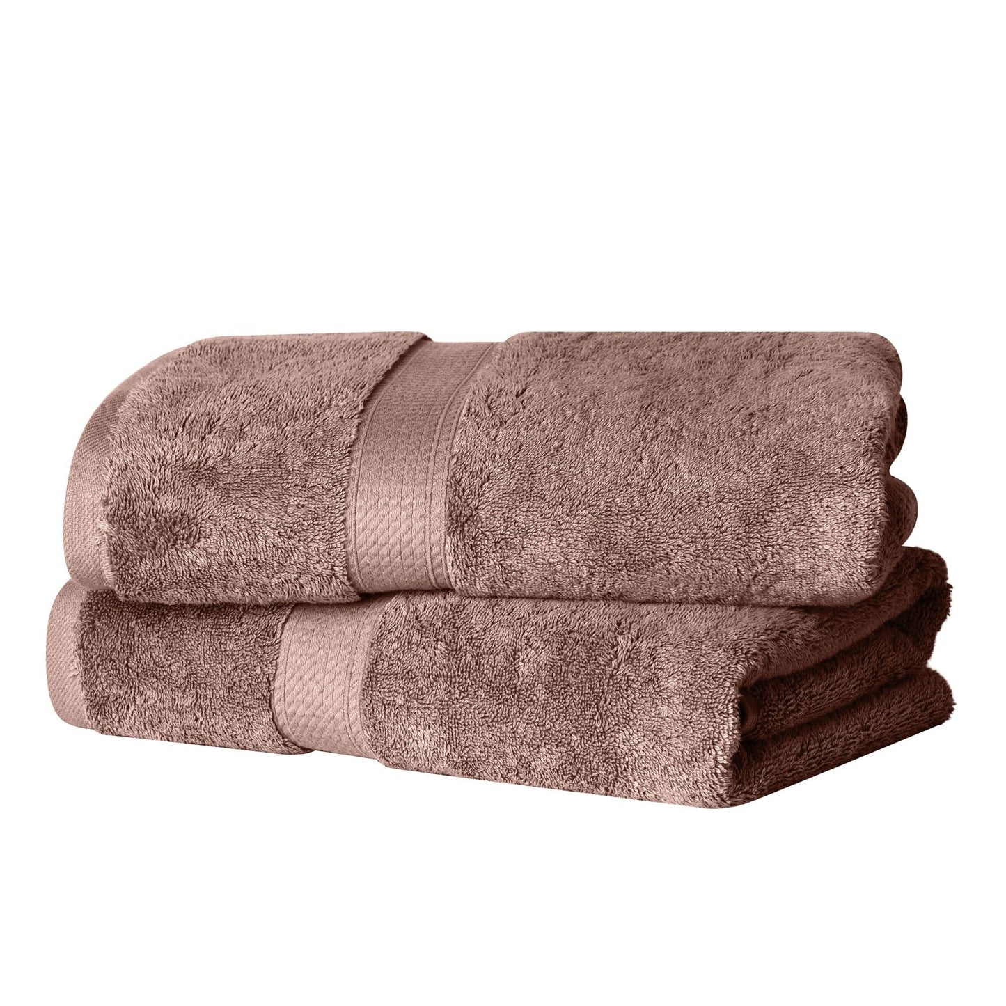 Superior Egyptian Cotton Plush Absorbent, Bath Towel Set of 2, Muted Mauve