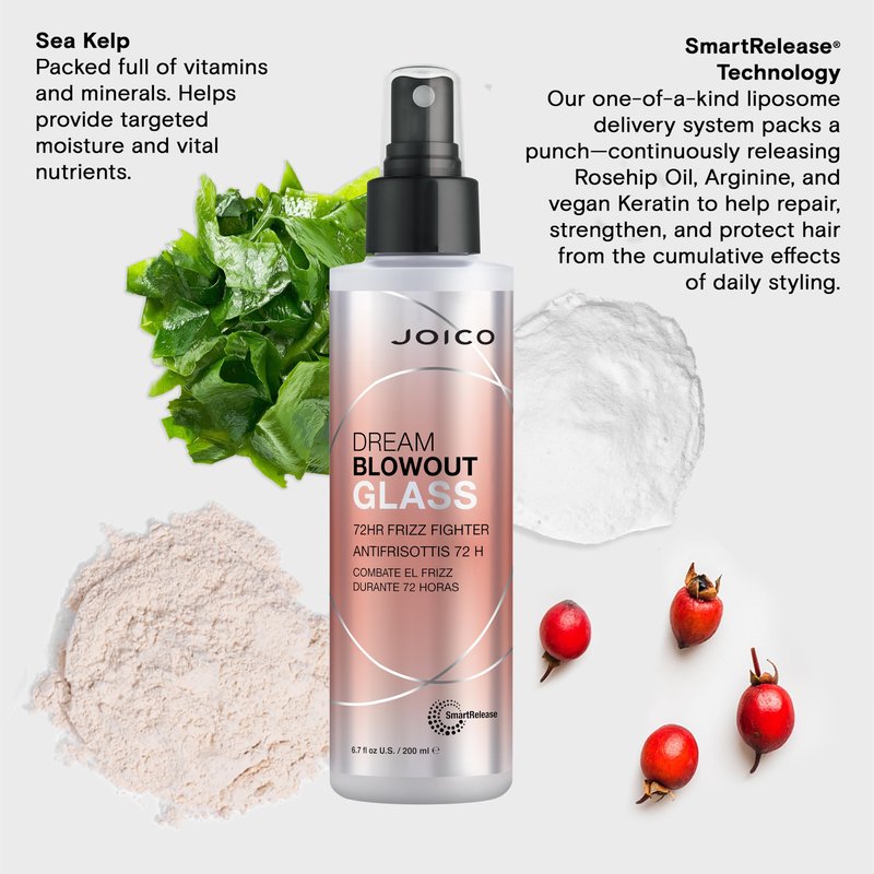 Joico Dream Blowout Glass 72-Hour Frizz Fighter | Humidity Control | Glass-Like Shine | Hydrate & Smooth | For Most Hair Types | 6.7 Fl Oz