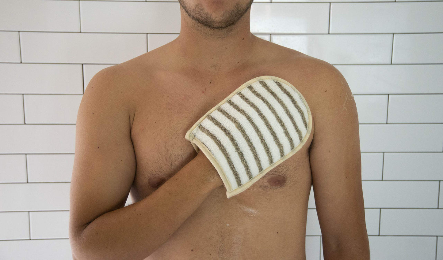 Evriholder The Rustic Man Body Mitt, Cream 2 Count