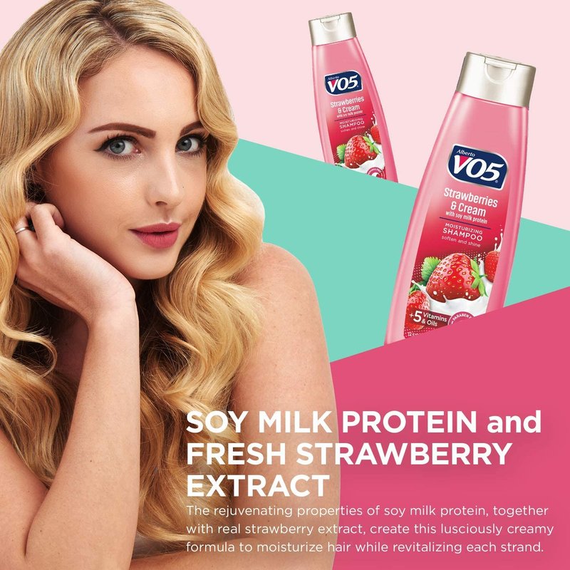 Moisture Milks Shampoo, 15 Oz, Strawberries by Vo5 (Pack of 2)