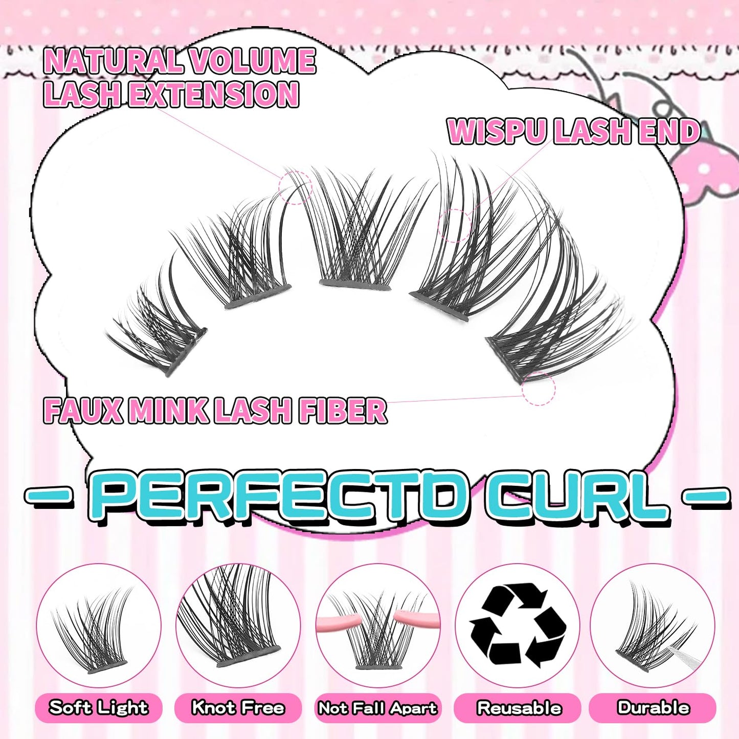 UIYPL Lash Clusters Kit-Cluster Eyelash Extensions. Eyelash Extension Kit. Volume Lash Clusters. Pro Lash. False Eyelashes & Adhesivesc. (ZH03 kit 180pcs)