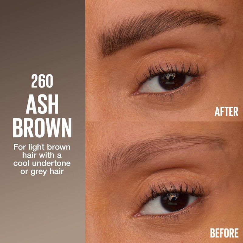 Maybelline Eyebrow Pen - Micro Needle 2-In-1 Dual-Ended Gel | Water-Resistant, 36-Hour Wear, Ash Brown