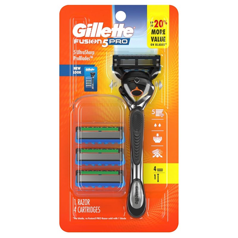 Gillette Fusion5 ProGlide Shaving Razor - FlexBall Handle & Precision Trimmer | 4 Blade Refills