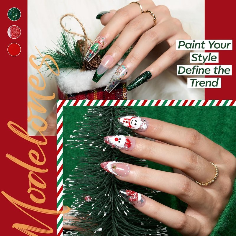 Modelones Gel Nail Polish Set - 6 Colors with 9D Cat Eye Effect & Glitter | DIY Nail Art Kit