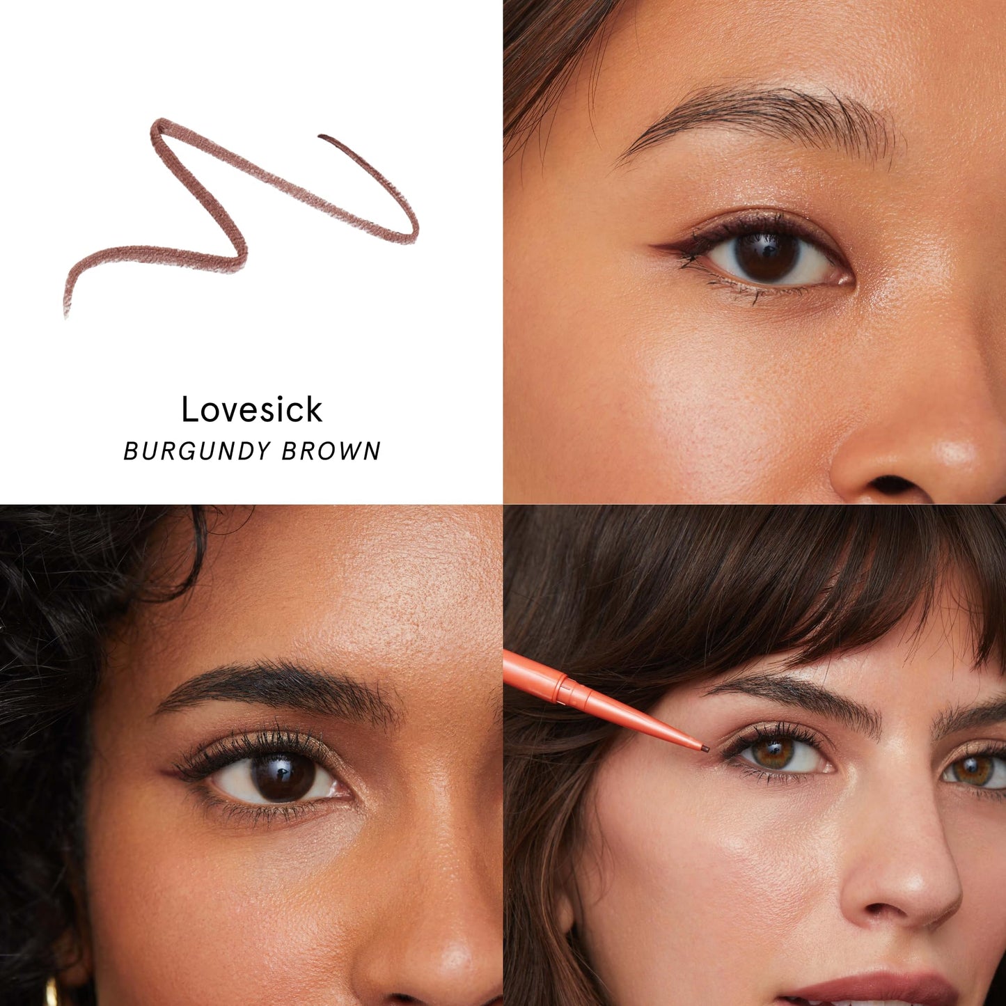 SOSHE Beauty - Waterproof Precision Eyeliner | 1.5mm Smudge-Proof Gel Liner| Easy Refills | Cruelty-Free, Certified Plastic Negative (Lovesick - Burgundy Brown)