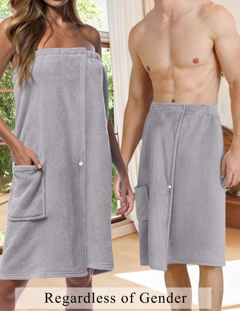 Ekouaer Women's Towel Wrap Soft Lightweight Shower Wrap Absorbent Spa Body Wrap Bath Robe with Velcro
