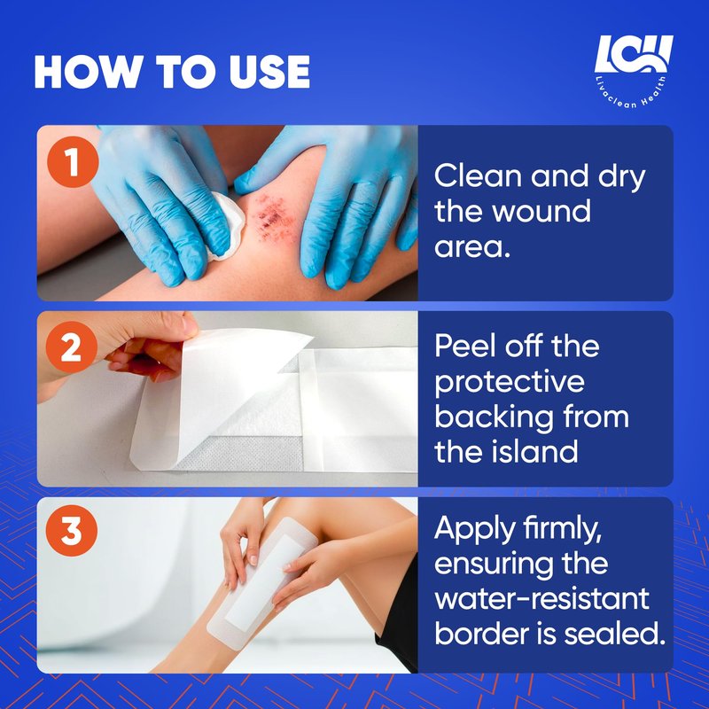 30CT Island Dressing, 2 Sizes 2"x5" & 4"x10" | Bordered Gauze With Adhesive Border | Hypoallergenic Adhesive Gauze Pads | Sterile Wound Dressings | Large Wound Bandages for Surgical Wounds & Catheters