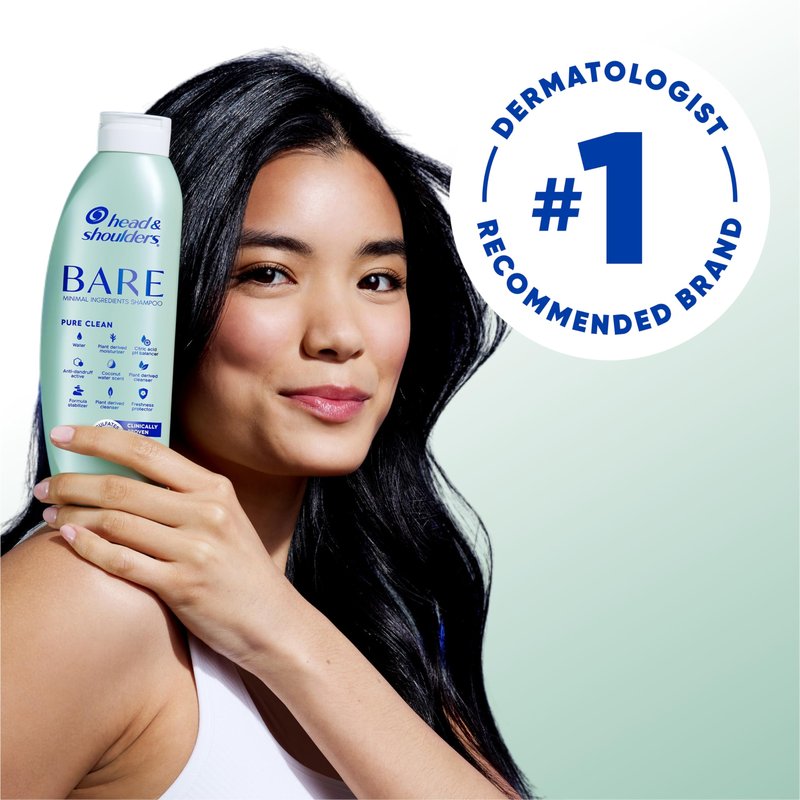 Head & Shoulders Anti-Dandruff Shampoo, Bare Soothing Hydration, 1% Pyrithione Zinc, Dry Scalp Relief, Free of Sulfates, Silicones, Dyes, 13.5 fl oz