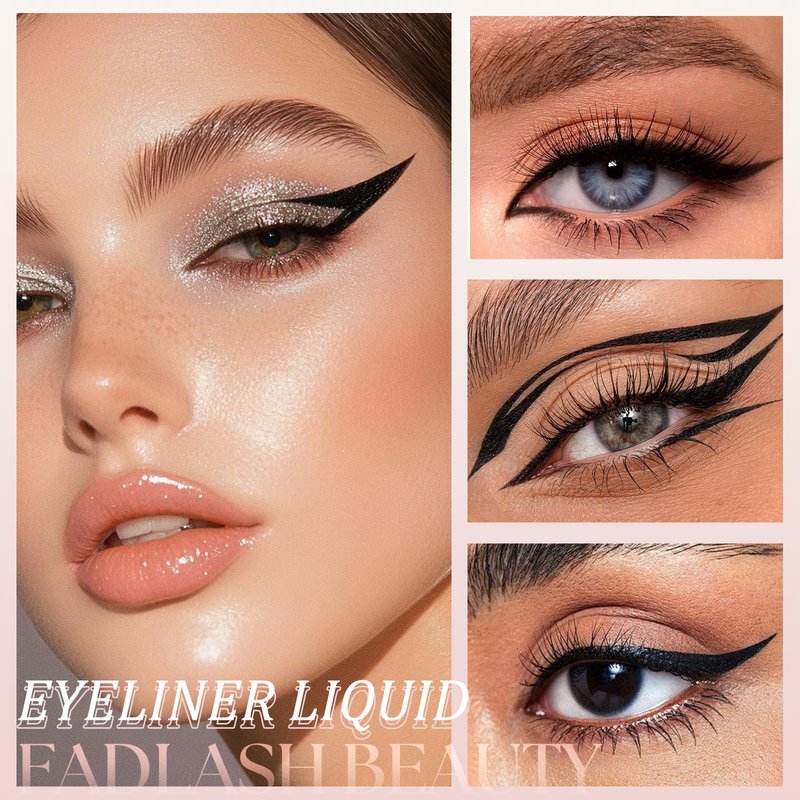Eyeliner Liquid Eyeliner with Fine Brush for Smooth Application, Waterproof & Smudge-Proof Eye Liner, Long-Lasting Makeup, Highly Pigmented Black Eyeliner Pencil, Cruelty-Free & Vegan, 0.6ml