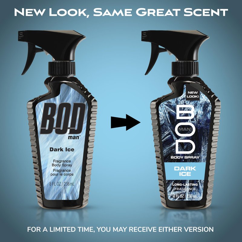 BOD man Fragrance Body Spray, Dark Ice, 8 fl oz
