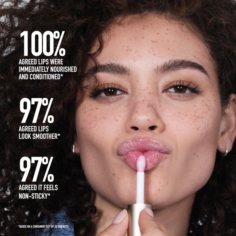 bareMinerals Nourishing Lip Oil, Ultra-Hydrating, Non-Sticky & High-Shine, Clean & Vegan Formula with 9 Botanical Oils & Hyaluronic Acid for Soft, Smooth Lips, Charm