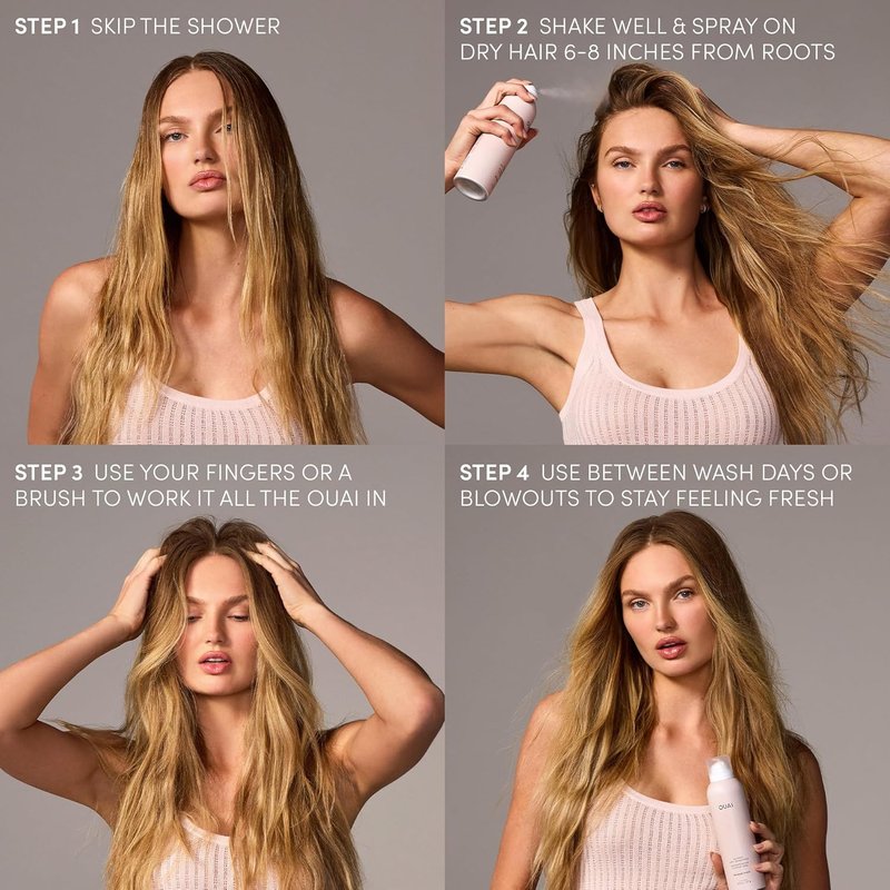 OUAI Super Travel Size Dry Shampoo - Volumizing Formula Absorbs Oil & Sweat - Zero Residue, Long-Lasting Scent - Melrose Place (2 oz)