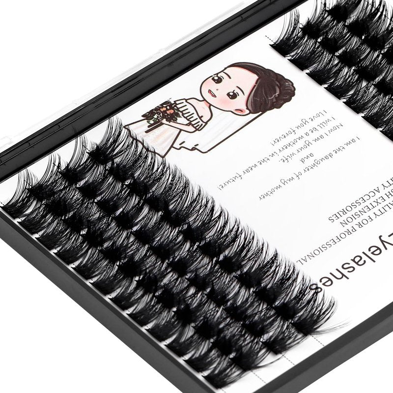 Bodermincer Black/Brown Color Natural Lash Clusters 84pcs Wispy Eyelash Clusters Eyelash Extensions D Curl Individual Lashes Natural Look Lashes with Thin Lash Band (10MM)